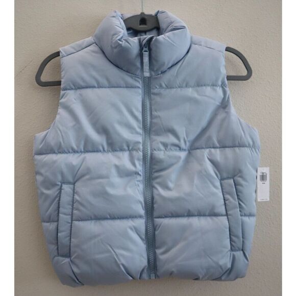 Old Navy 810689 Kid's Sz M (8) Rock Pool Light Blue Full Zip Fashion Puffer Vest - Picture 1 of 11